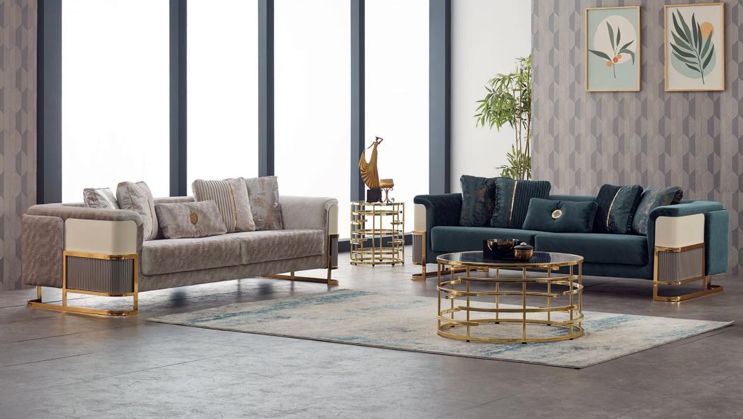 Sofa set sofas couches upholstered sofa three-seater luxury beige fabric