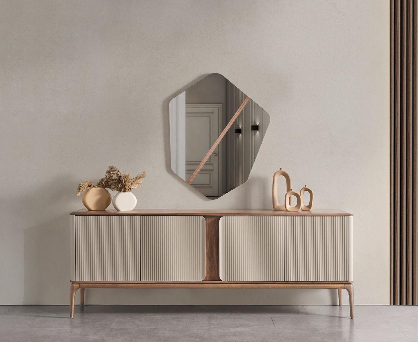 Mirror Sideboard Dressers Wood Set Dresser Living Room Beige