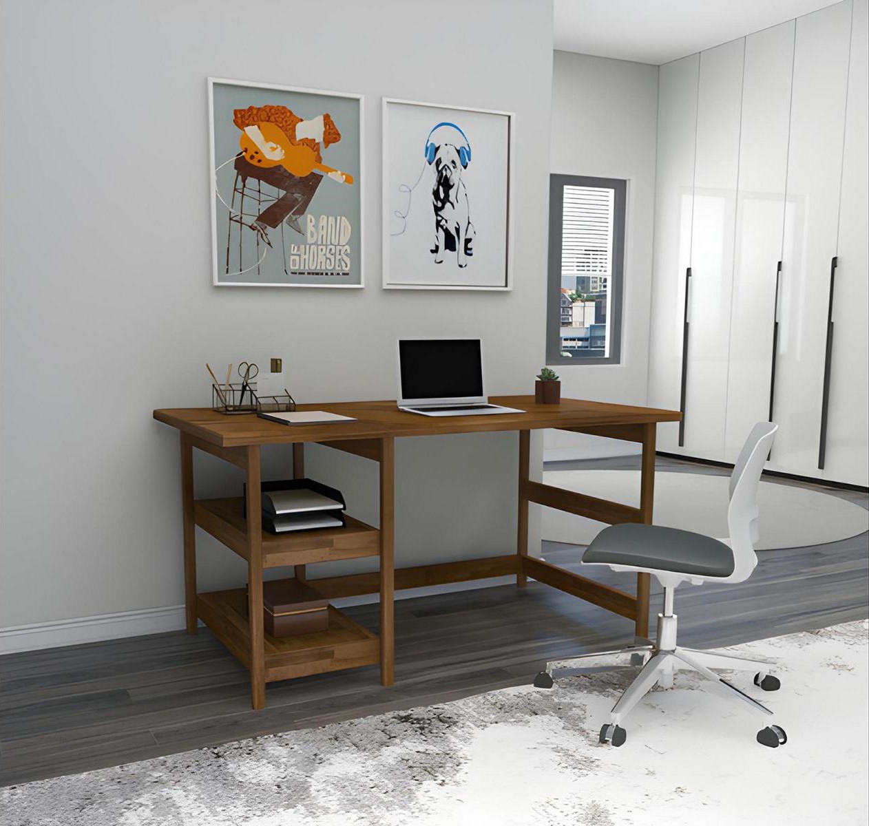 Brown youth room desk sturdy wooden tables stylish tables