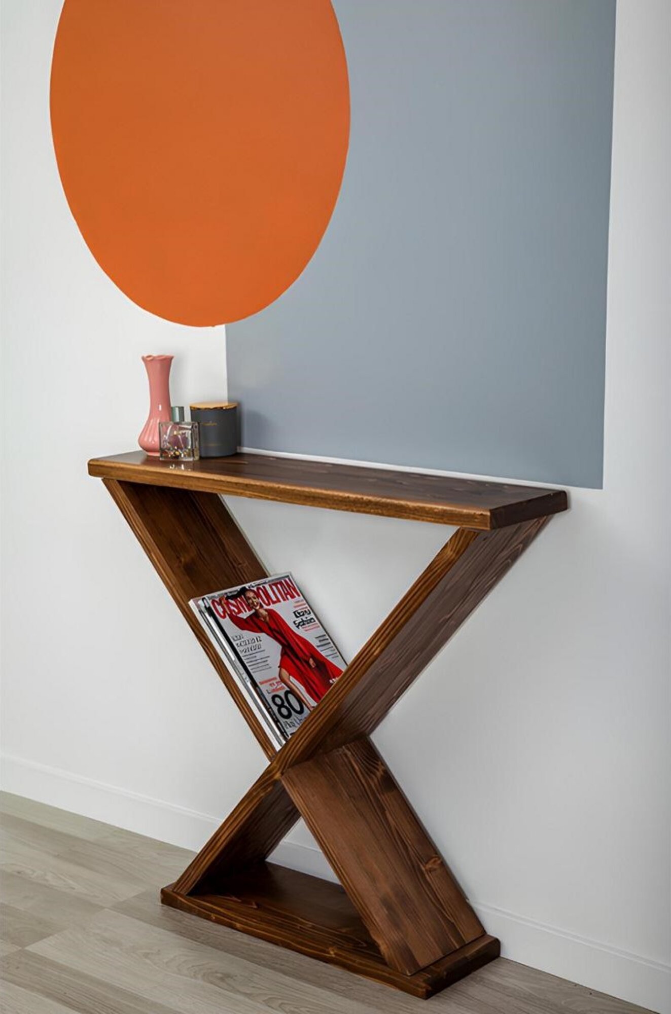 Brown console table modern side furniture luxurious sturdy table