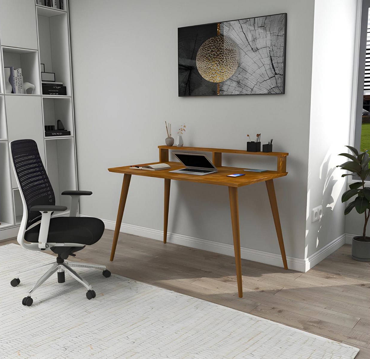 Luxury brown desk in the bedroom style modern wooden desks new