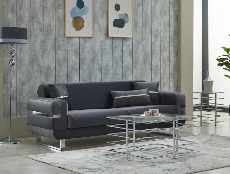 Fabric sofa, upholstered sofa, three-seater, gray luxury couch, 3-seater sofas.