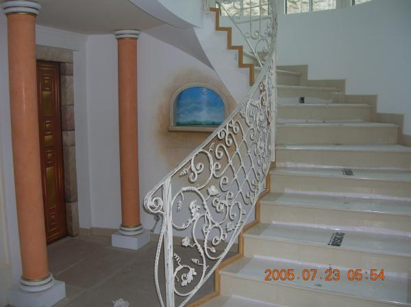 Stair railing handrail oak wood metal custom-made railing model #163