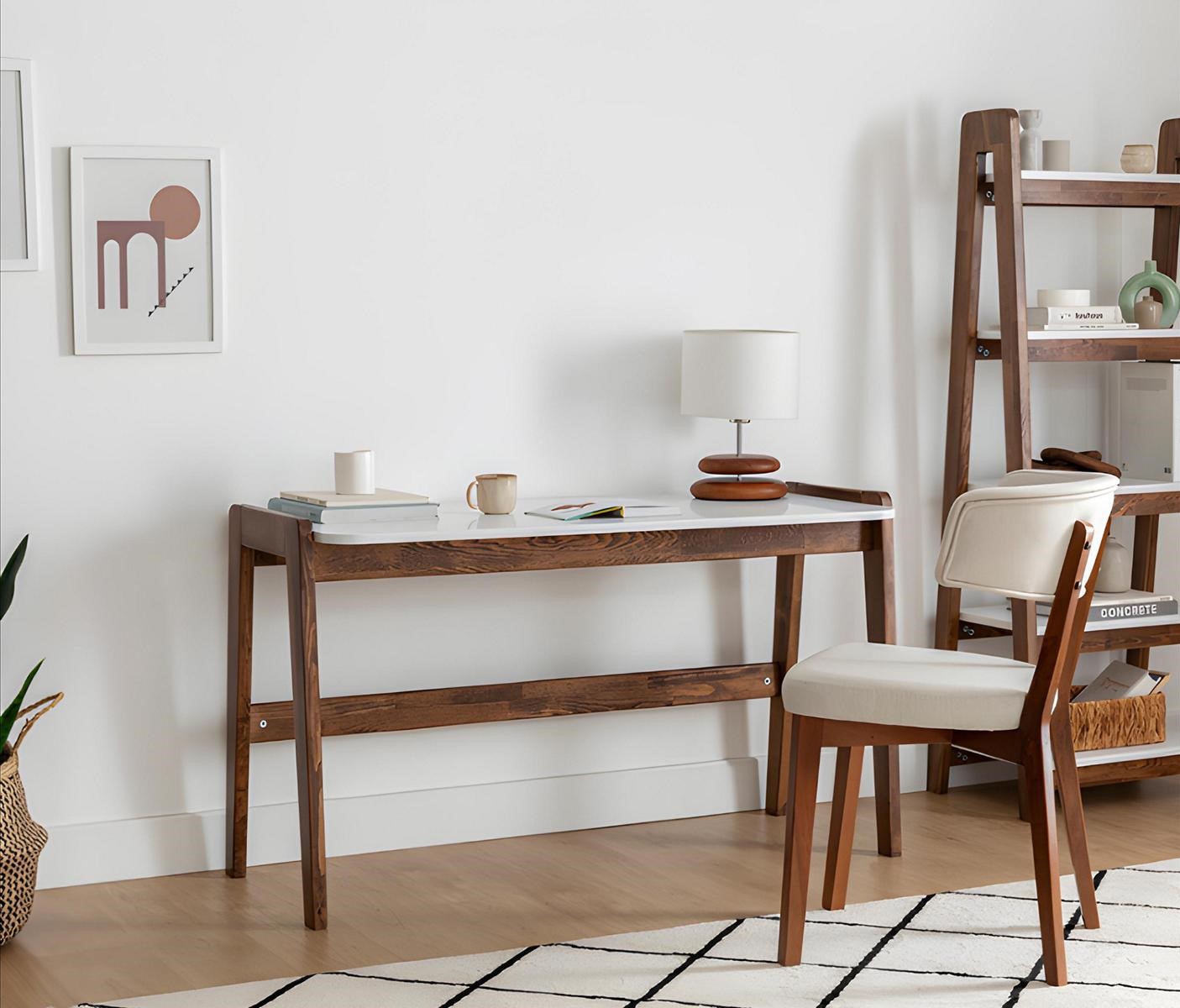 Brown-White Laptop Table Luxury Office Furniture Designer Desks