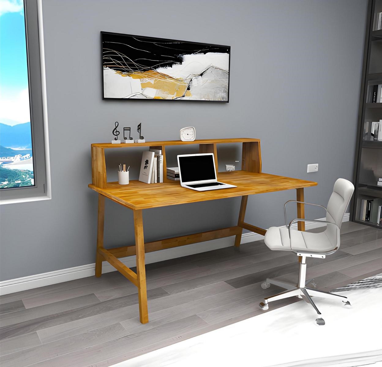 Chic wooden table brown work desk designer desks office furniture