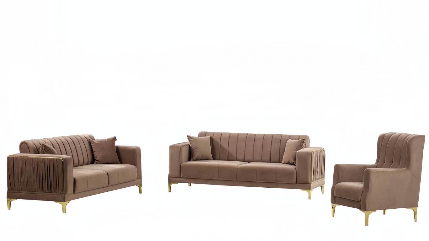 Sofa 3-seater living room 3-piece couch complete sofa lounge set relaxation set