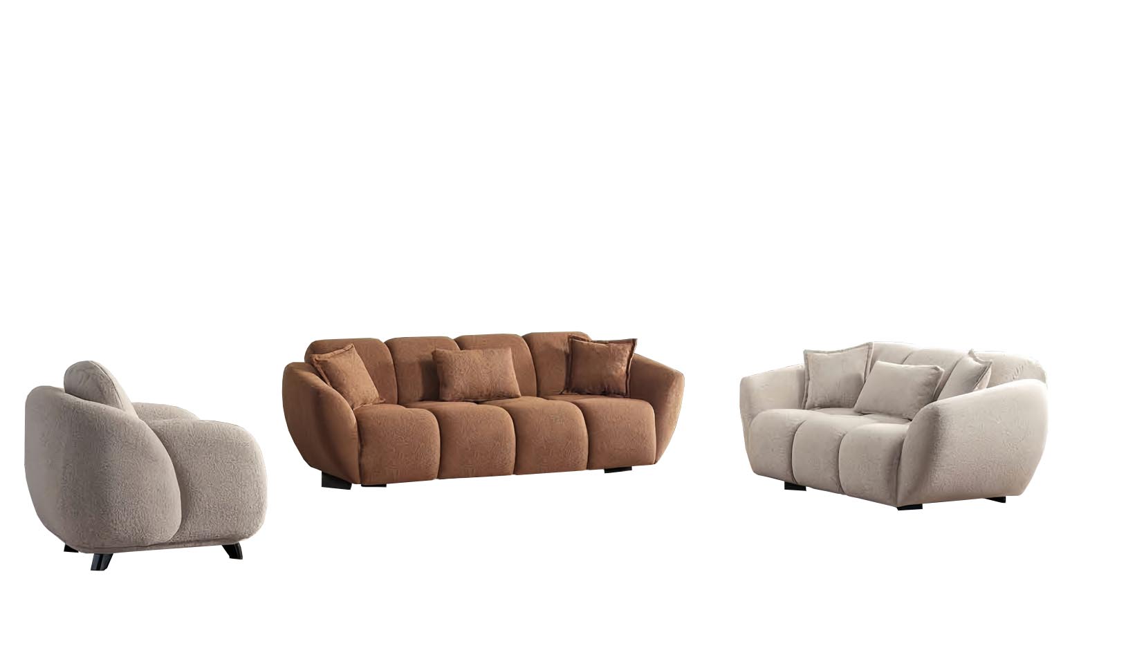 Sofa 3-Seater Living Room Set Relaxation Sofa Complete Sofa Lounge Set 3 Piece