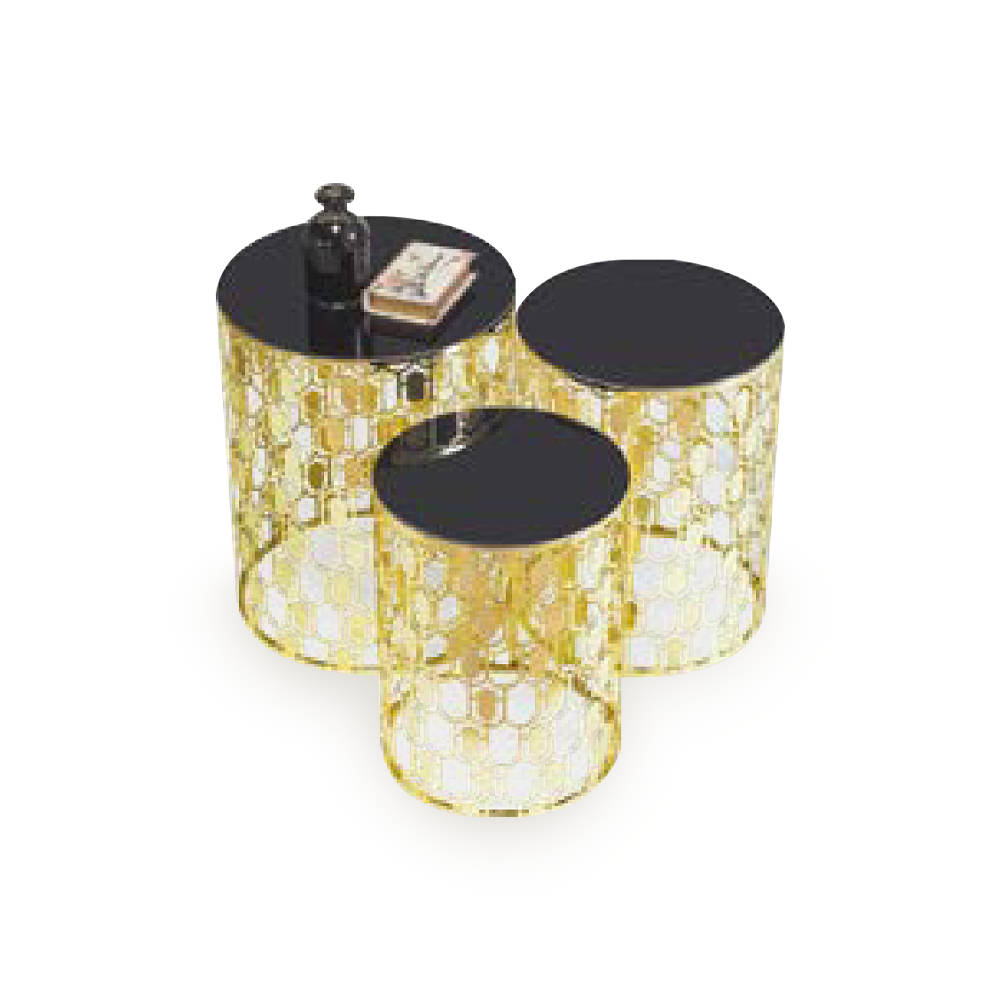 Group side tables coffee tables sofa tables 3-piece coffee tables gold
