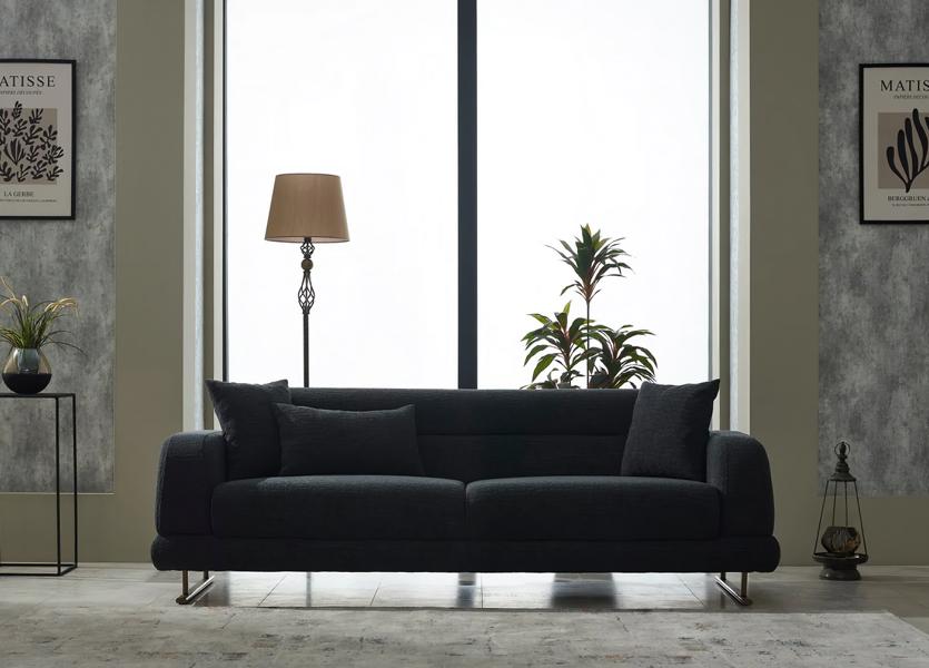 Couch three-seater sofa lounge luxury 3-seater design couches upholstered sofas black