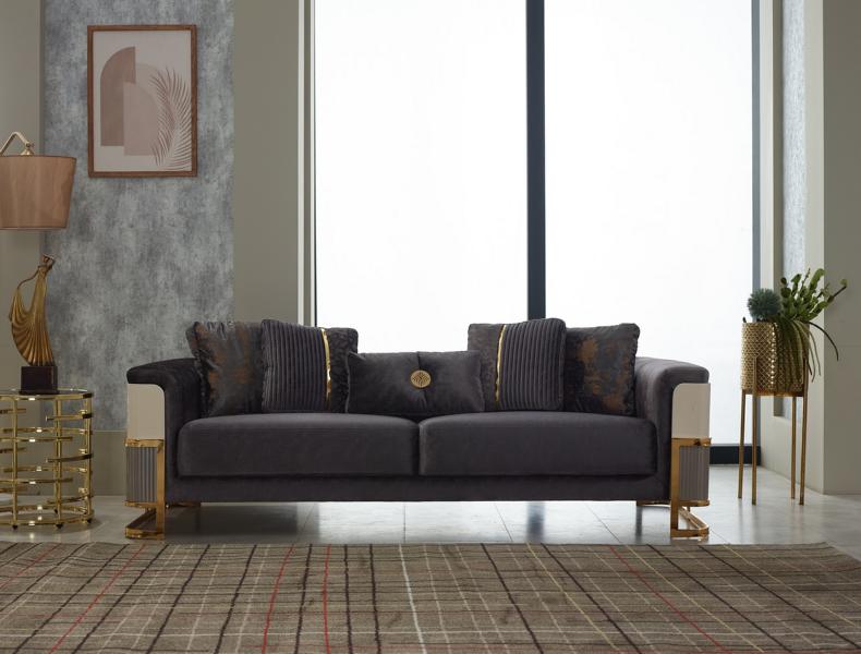 Three-seater sofa fabric sofa upholstered couch purple luxury sofas