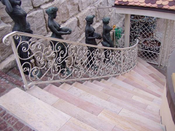 Stair railing handrail beech wood metal custom-made railing model #105