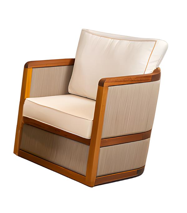 Garden chair garden stool cushion lounge chair armrest beige armchair