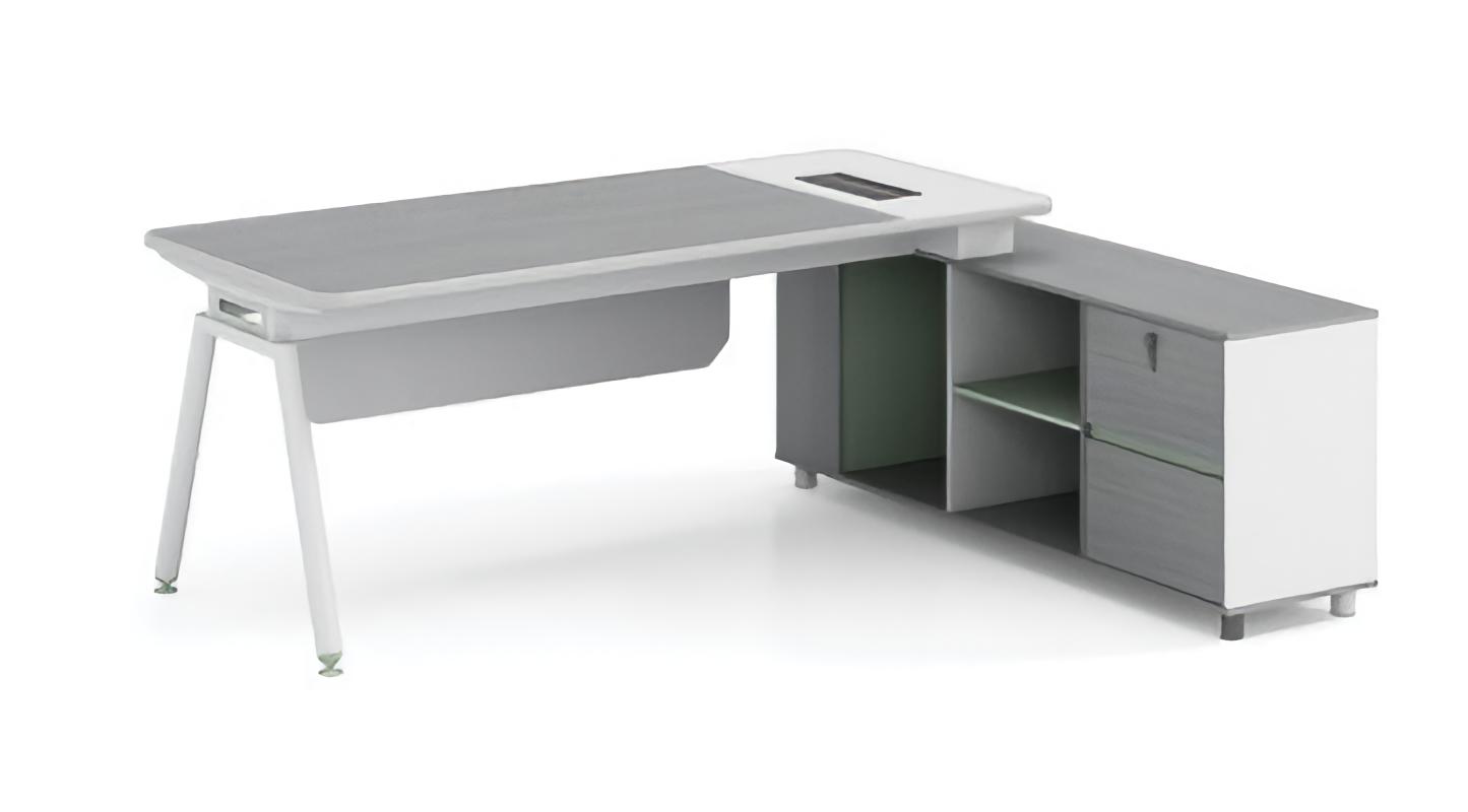 Chef desk corner desk office table furniture setup light grey