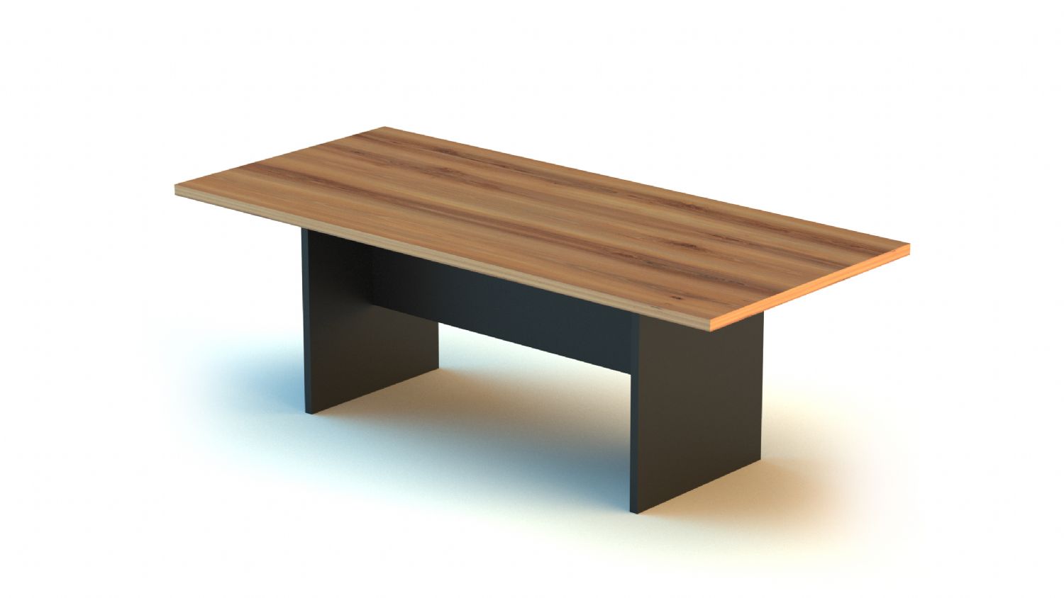 Brown Black Conference Table Modern Office Furniture Rectangular Stainless Steel