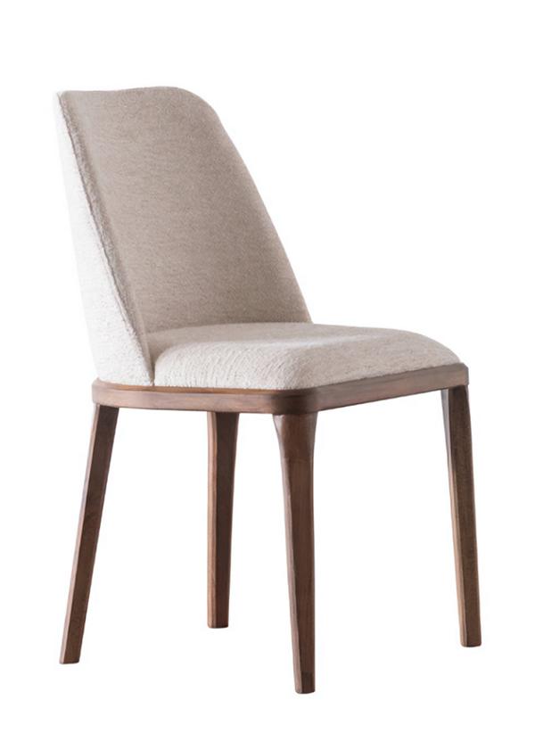 Modern Beige Chair Comfortable Armchair Textile Kitchen Chair Dining Room Furniture