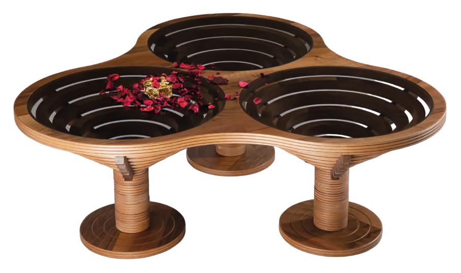 Coffee Table Original Living Room Table Triangle Wood Brown