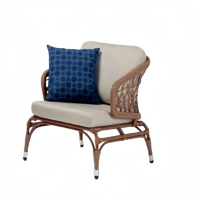 Armchair Brown Design Couch Sofa Relax High Quality Rattan Upholstered Seat Luxury