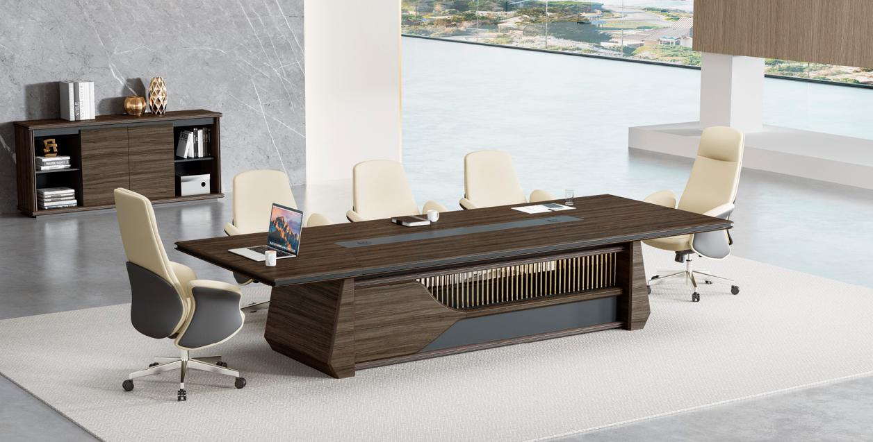 Brown conference table designer meeting table home office furniture.