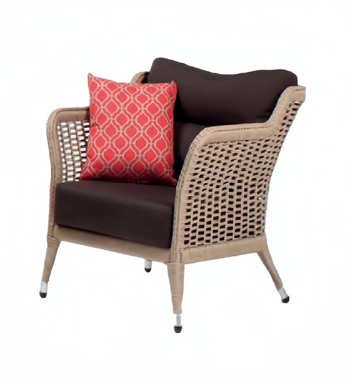 Brown armchair design couch sofa relax high-quality rattan cushion seat luxury