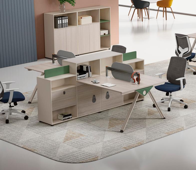 Large beige work table designer office desks luxurious wooden furniture