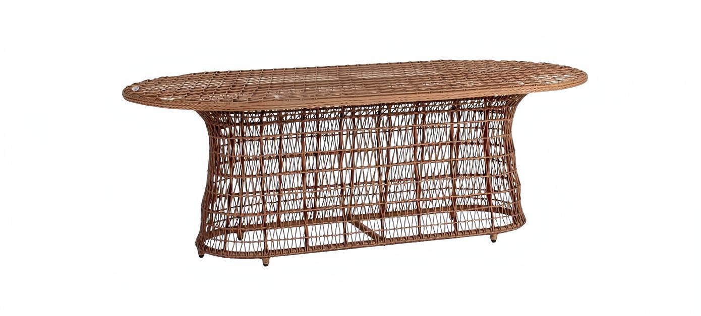 Brown Coffee Table Luxury Modern Design High-Quality Rattan Side Table