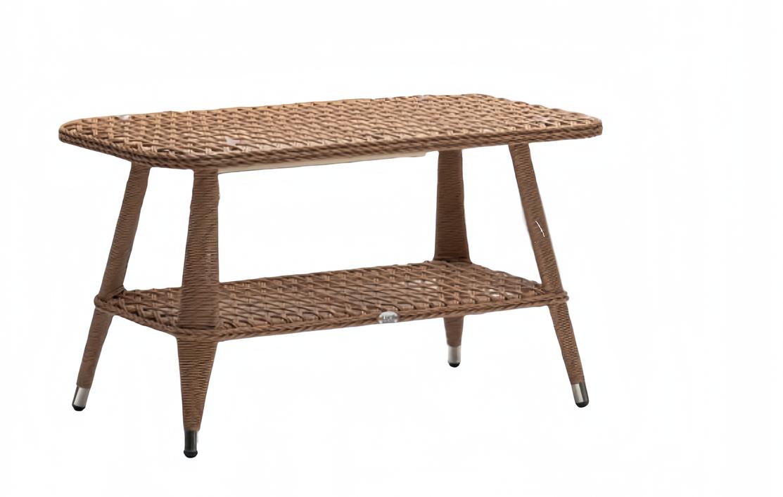 Brown Luxury Coffee Table Modern Design High-Quality Rattan Side Table