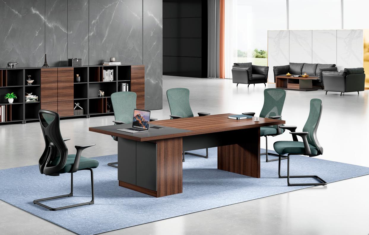 Luxurious brown conference table designer home office wooden furniture