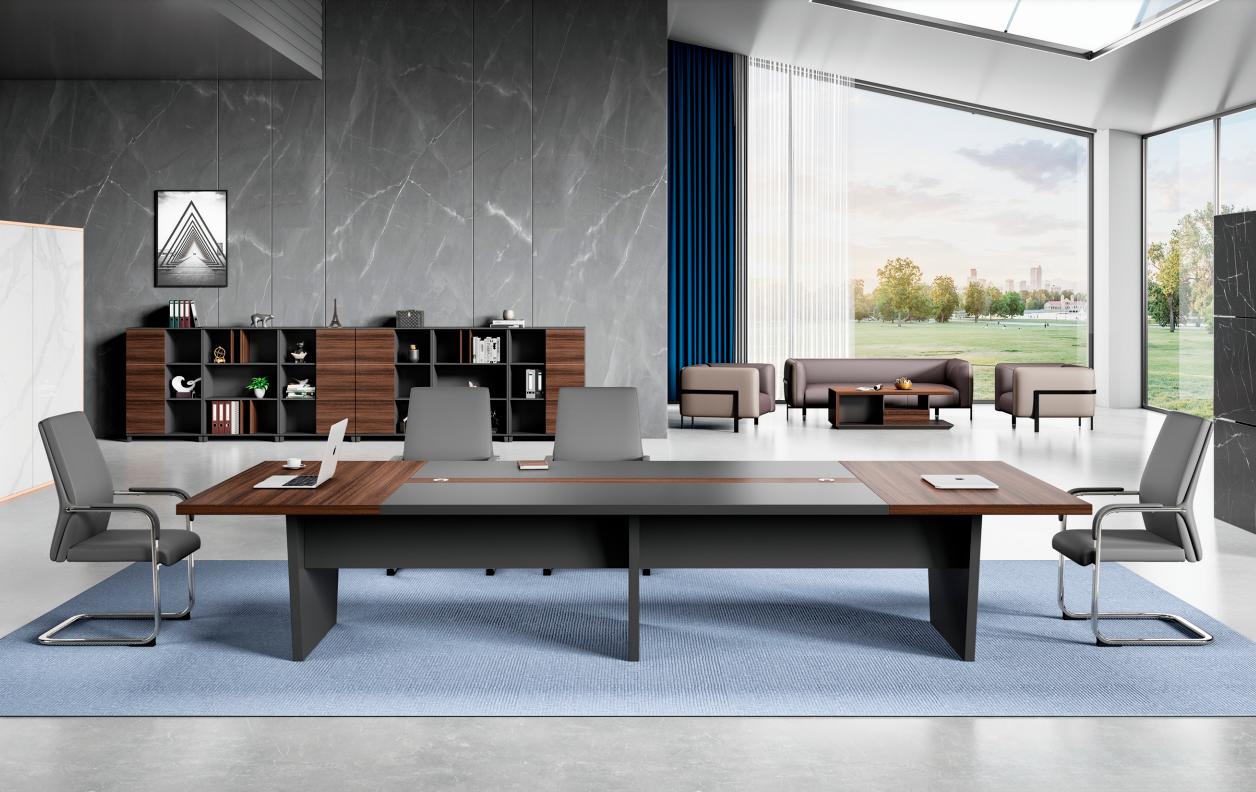Large brown conference table modern meeting table luxurious furniture