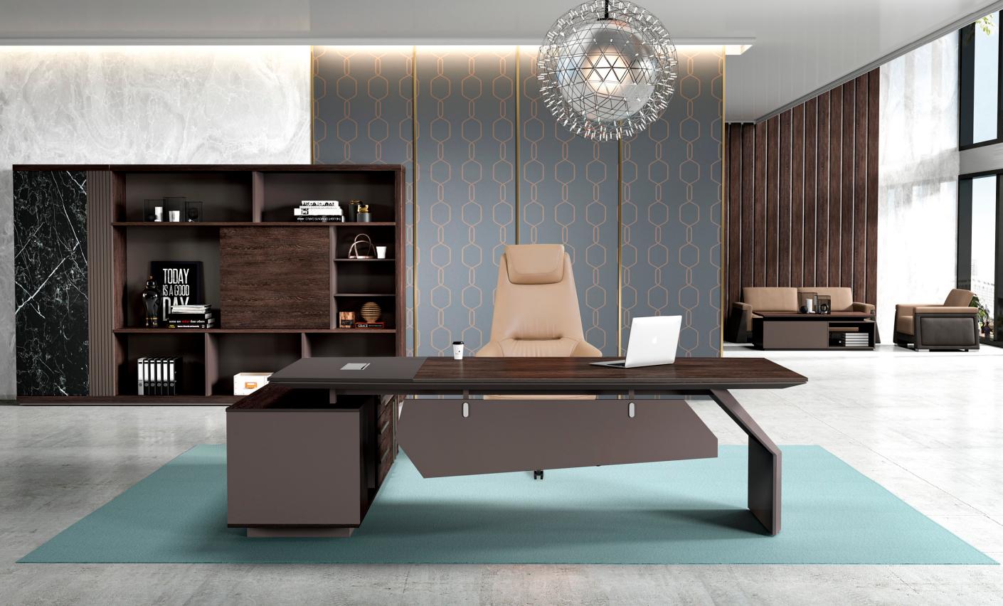 Large office desk work table writing desk office furniture office table brown