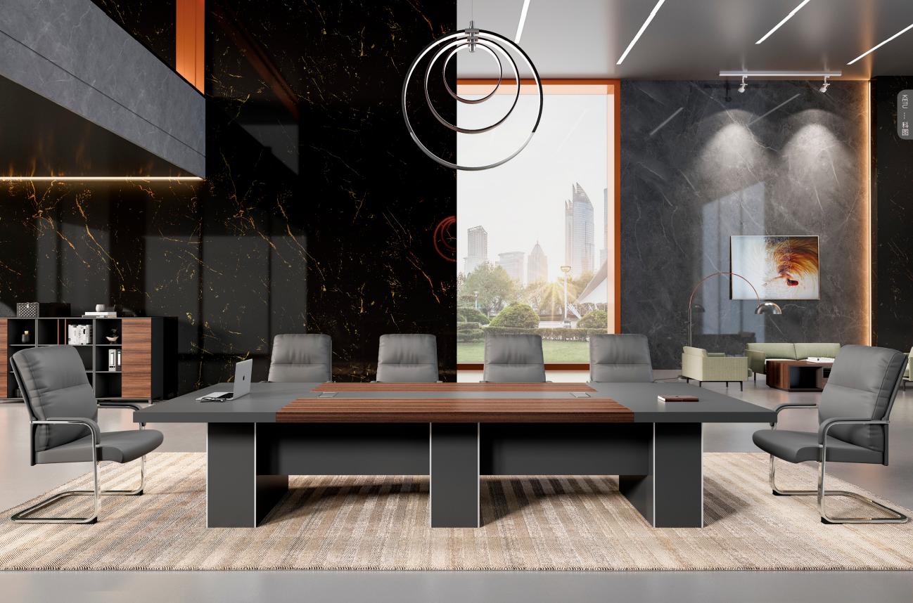 Gray-brown office conference table luxurious meeting table