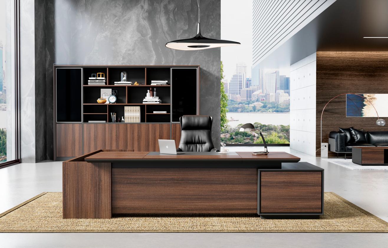 Noble desk, designer corner table, sturdy office furniture