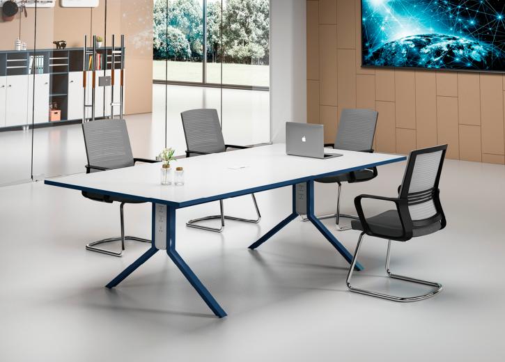 Modern blue and white conference table designer home office wooden furniture