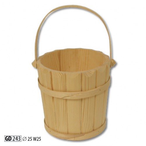 Wooden bucket water bucket sauna bucket medieval bucket pine real wood 25cm new