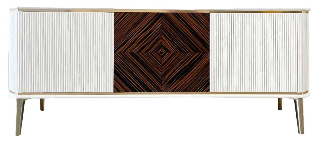 Living room RTV lowboard TV stand wood white modern wall unit television