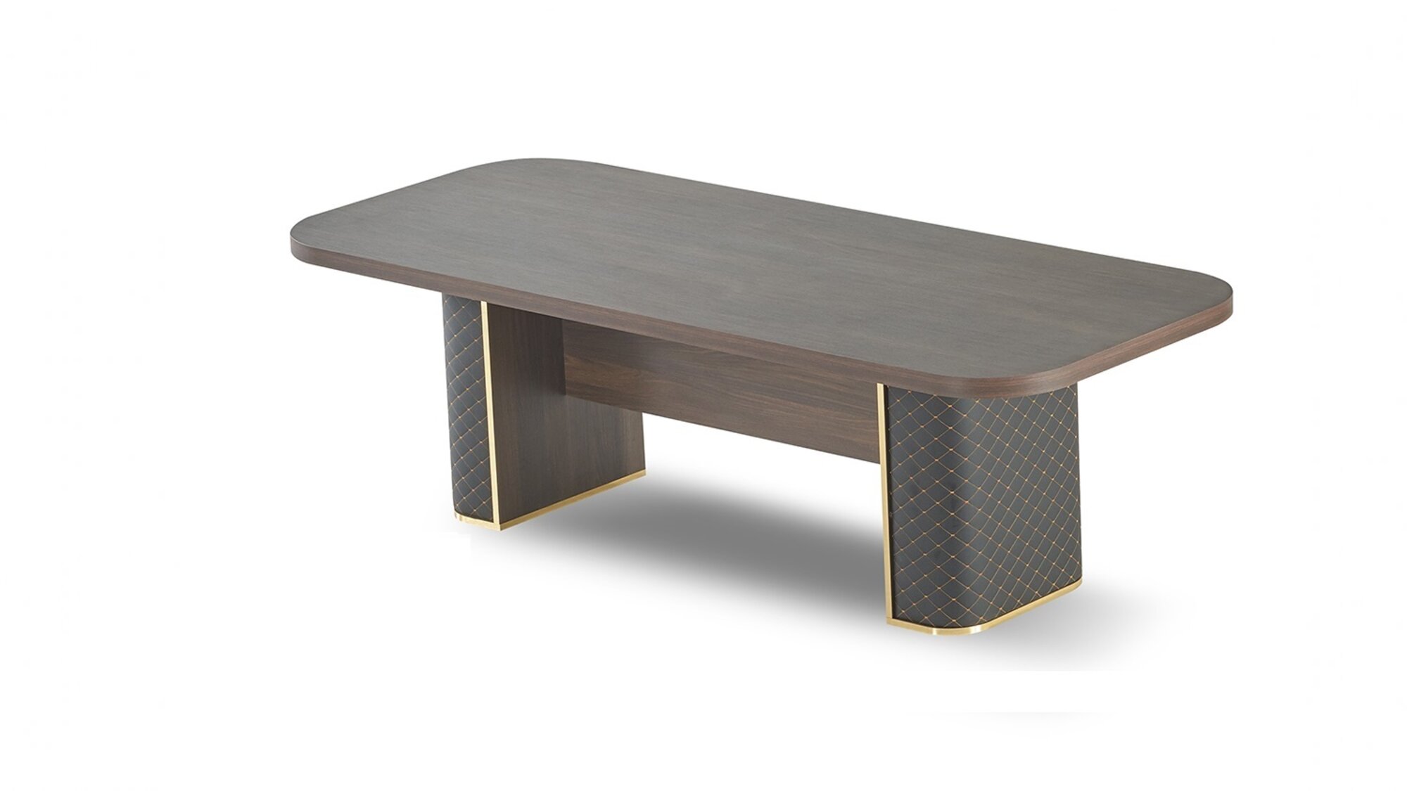 Rectangular Conference Table Brown Black Dark Wood Office Furniture