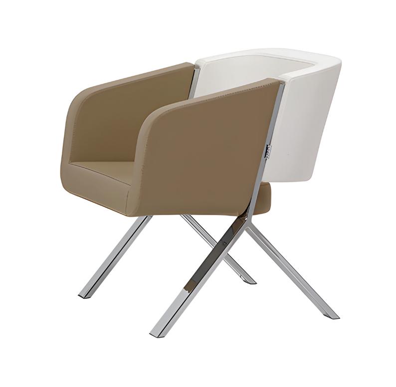 Beige Armchair Upholstered 1-Seater Textile Seat Design Modern Couch Sofas