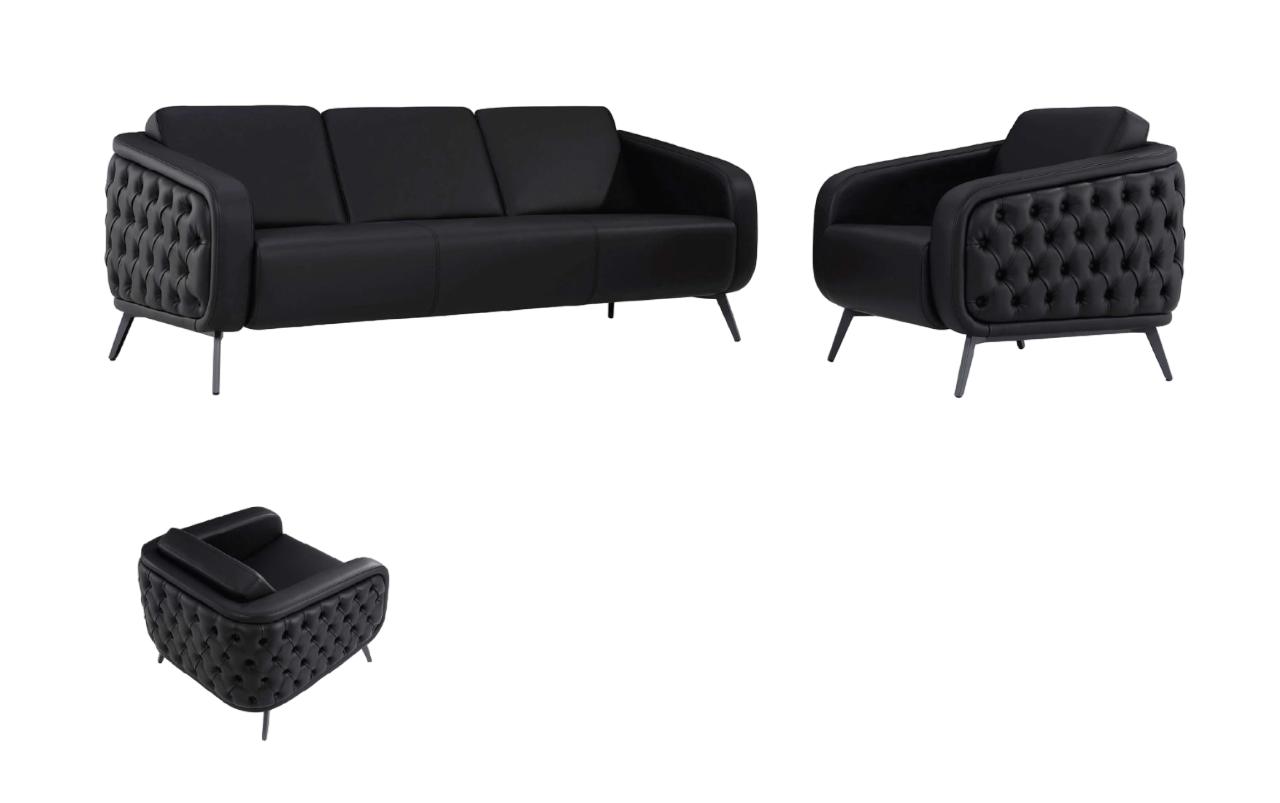 Sofa 3-seater sofa set sofa 2x armchairs elegant design furniture couches