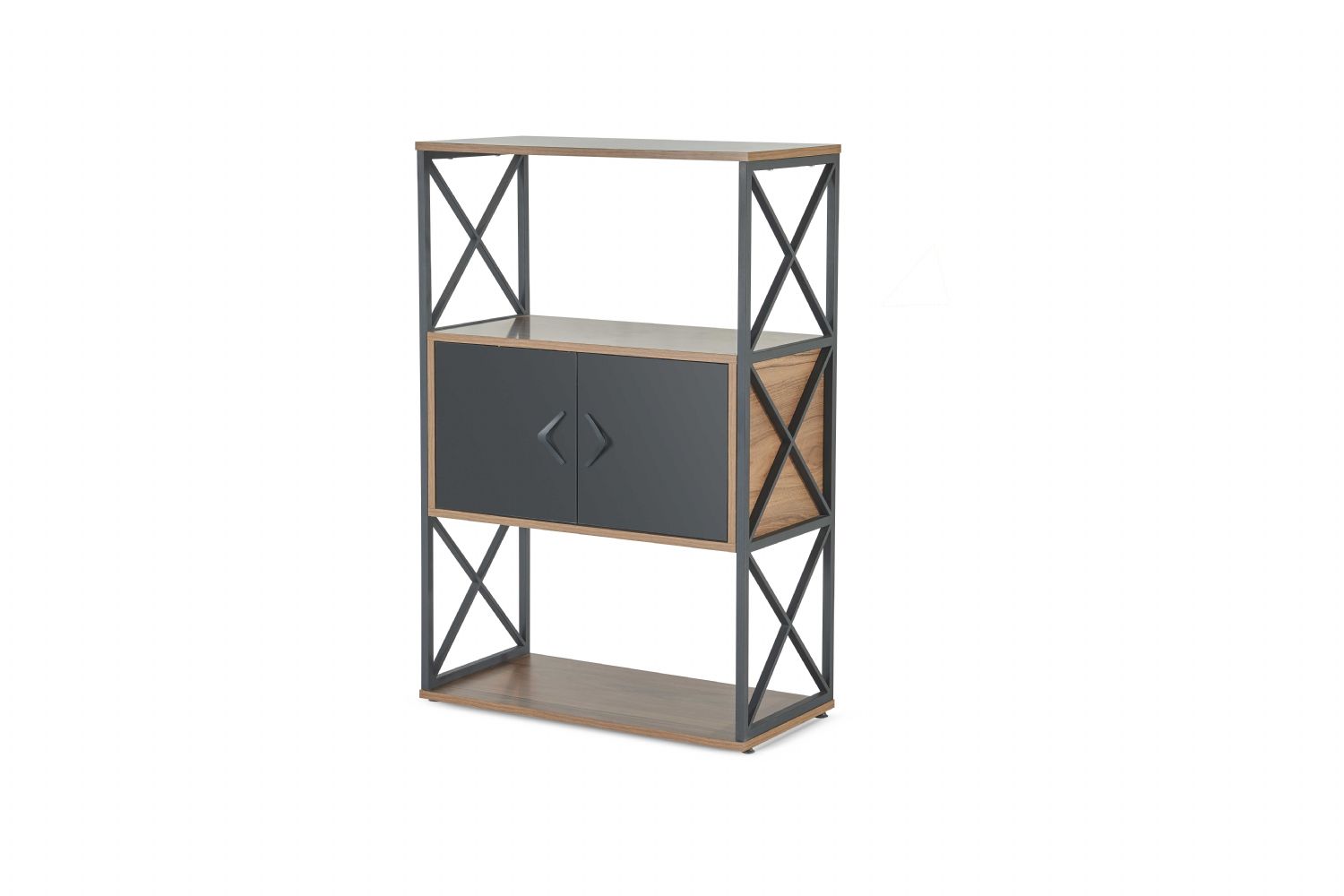 Brown-Black Filing Cabinet Designer Home Office Storage Sideboard