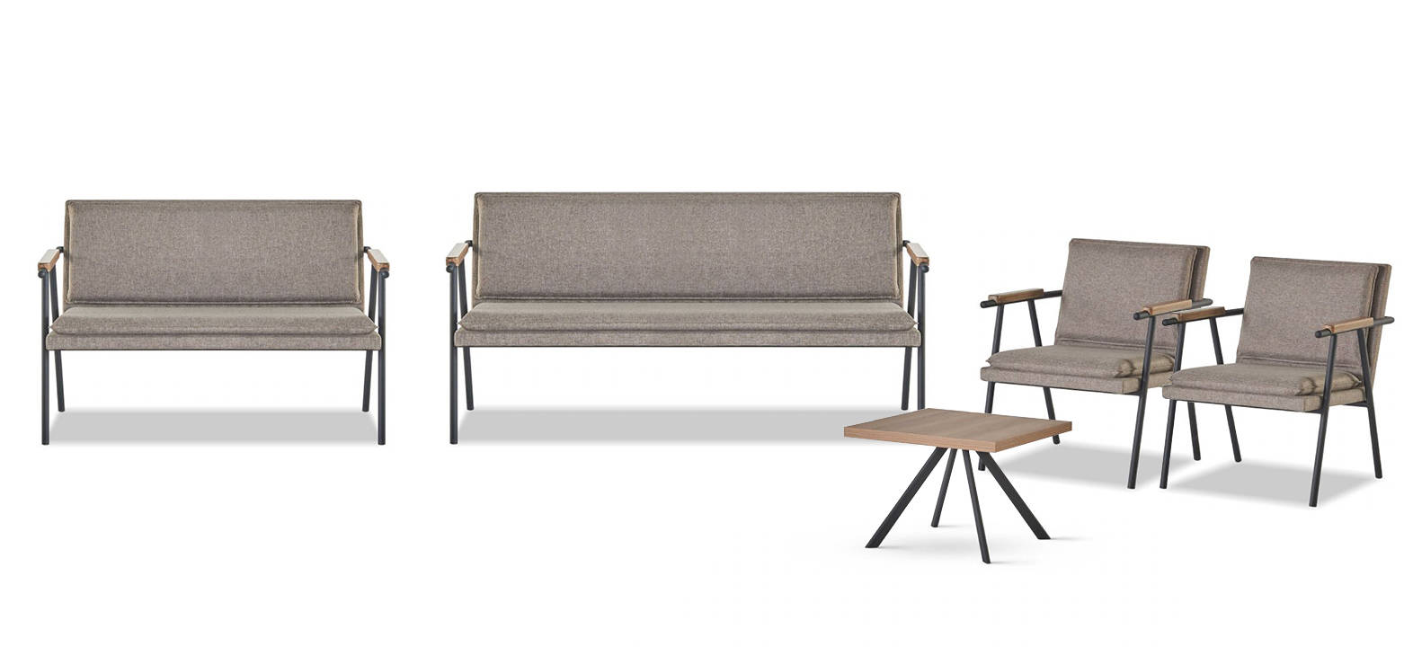 Home office upholstered suite modern 3-seater loveseat office chair