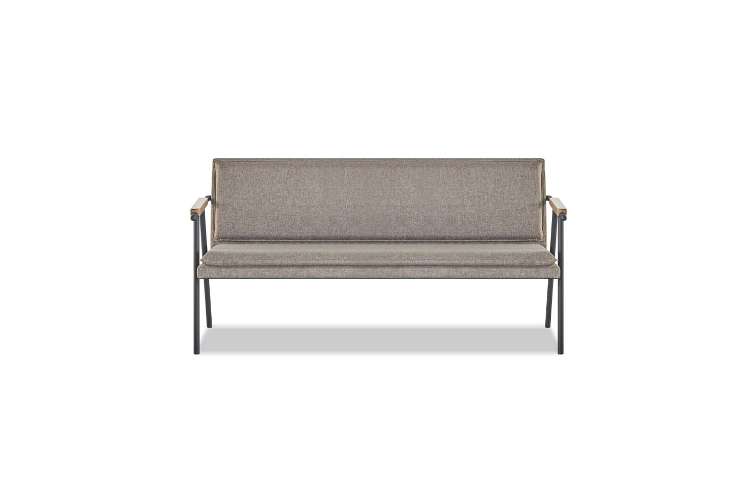 Gray office three-seater elegant textile seating bench office furniture