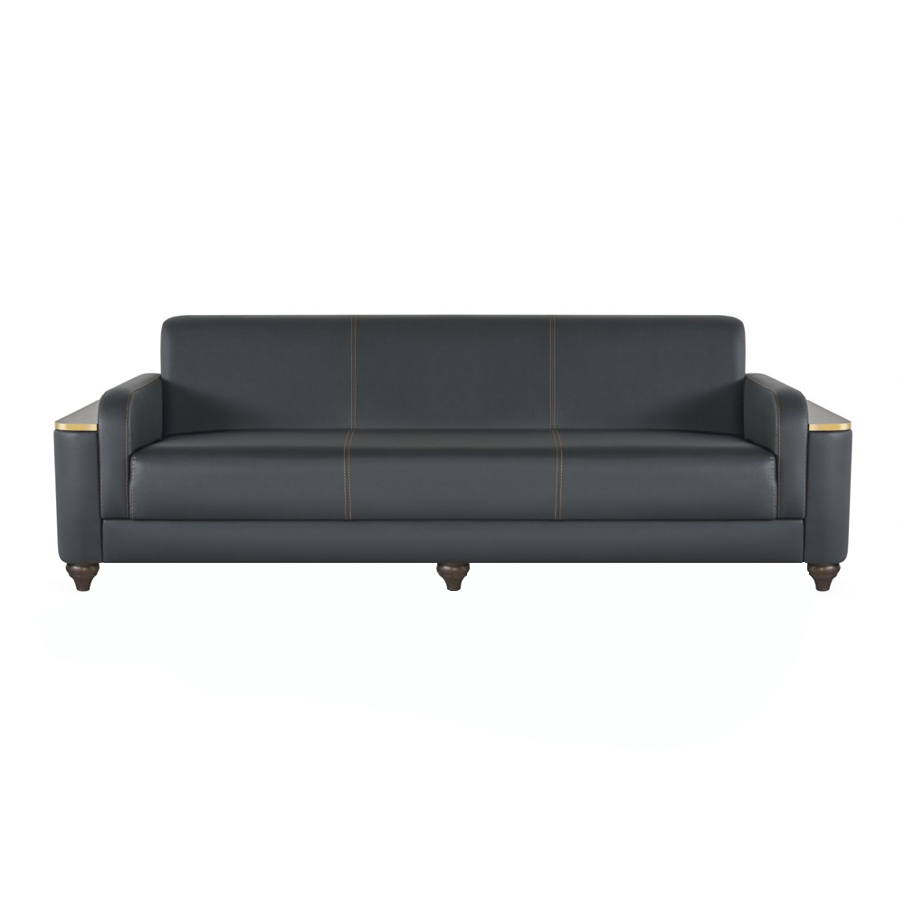 Sofa 3-Seater Office Modern Design Style Black Solid Color