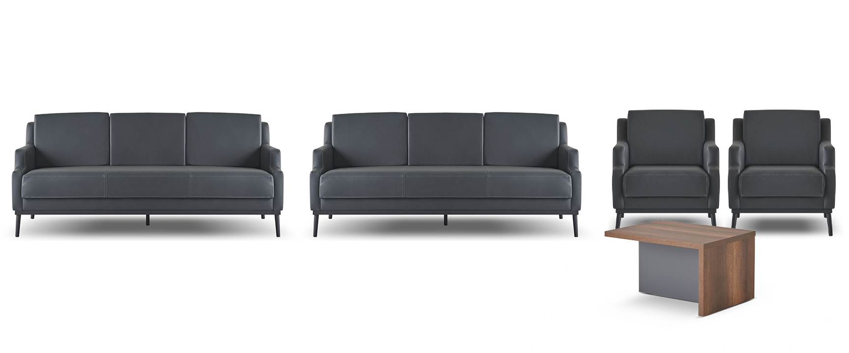 Dark gray designer home office furniture seating furniture coffee table armchair