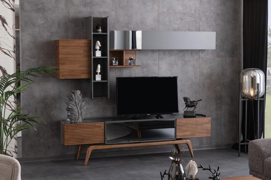 Living wall cabinet wall unit sideboard wall cabinet living room TV wood