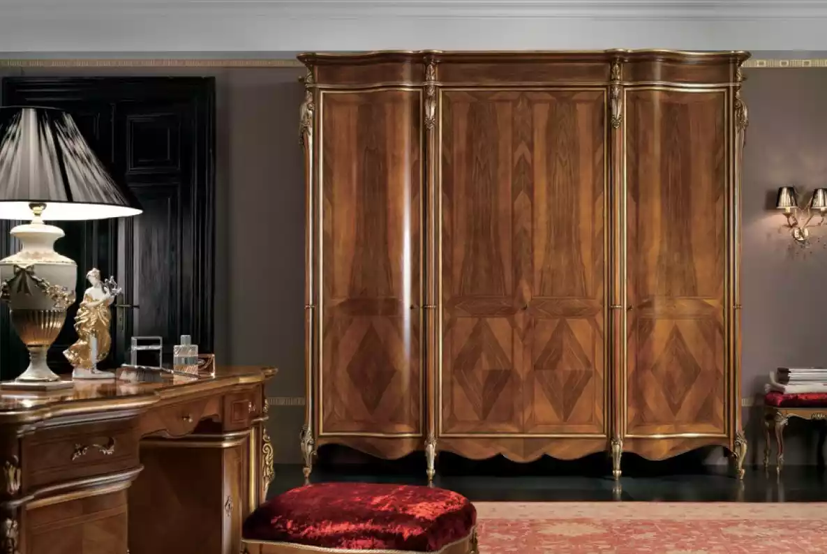 Wardrobe Style Furniture Classic Cabinet Wood Bedroom Brown