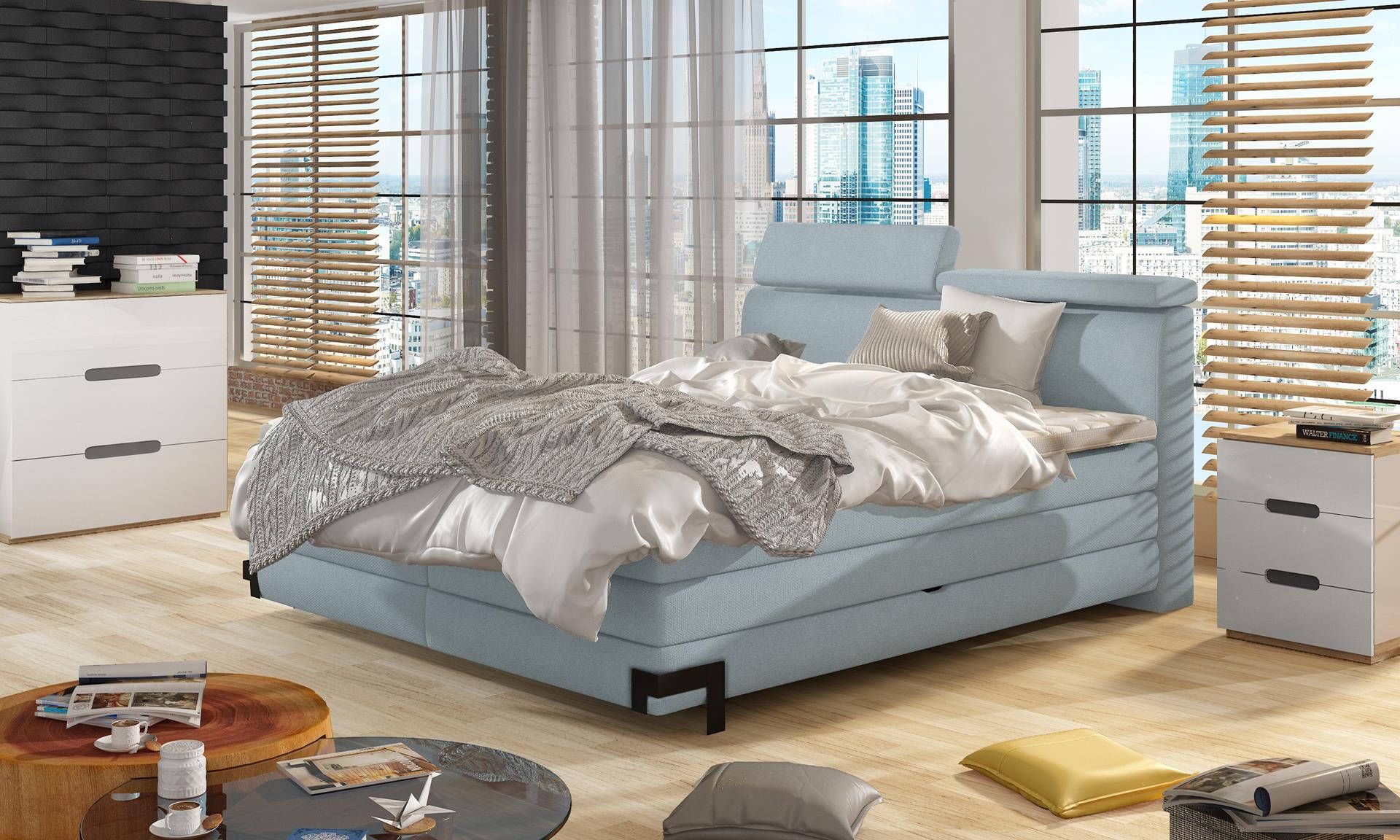 Designer Bedroom Beds Textiles Hotel Luxury Upholstered Box Spring Bed Furniture