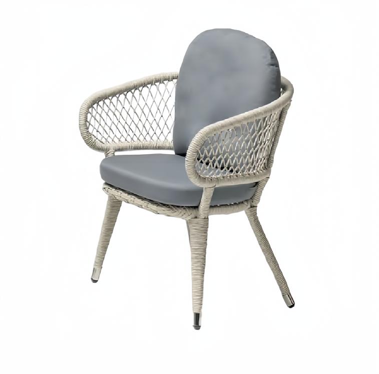Armchair Rattan Gray Luxurious modern terrace high-quality stylish furniture