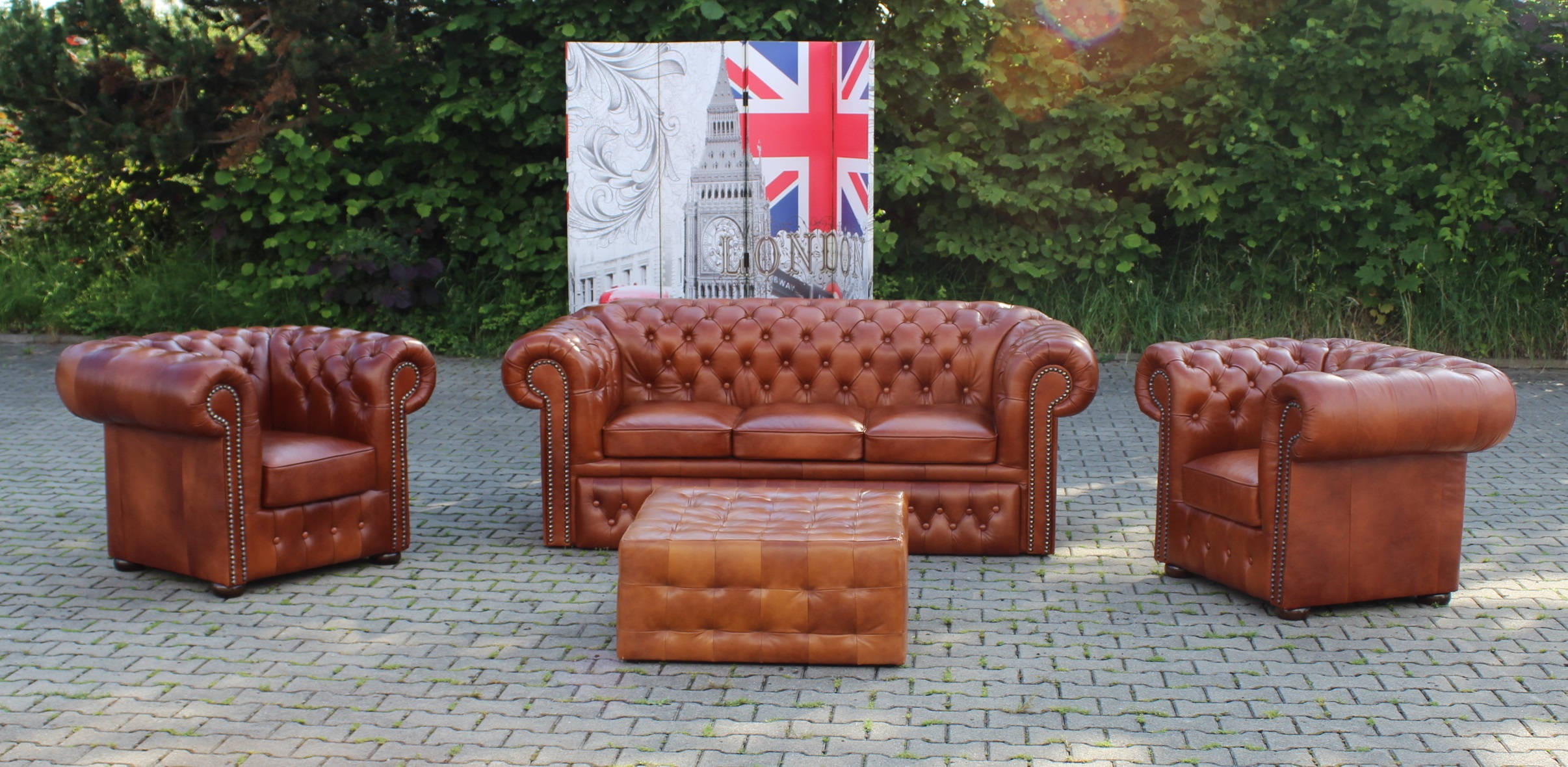Sofa set 100% full leather Chesterfield 3+1+1 sofa couch upholstery seating set