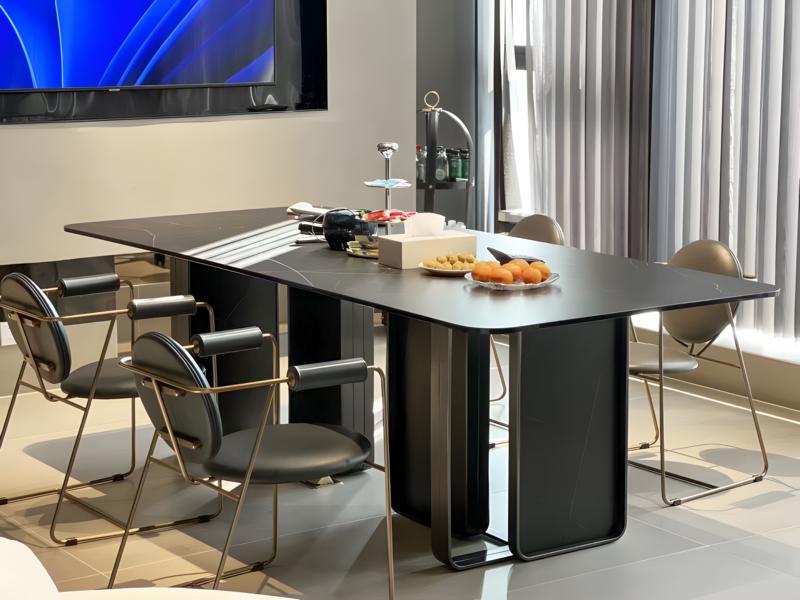 Dining table dining room living room stainless steel set wood design tables