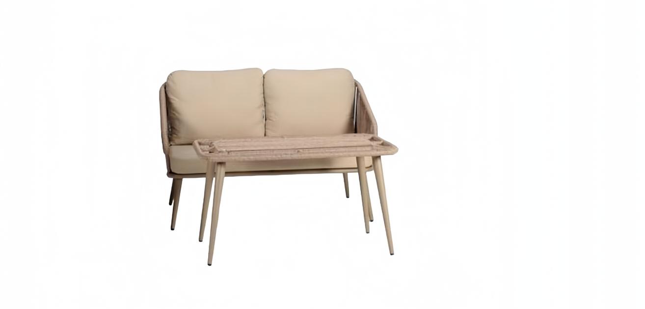 Modern beige garden furniture armchair luxury coffee table furnishings high quality