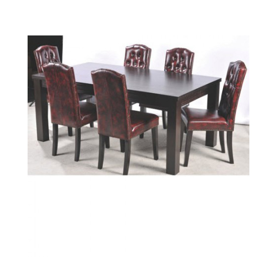 6x Chesterfield upholstered chair complete set seating leather textile new